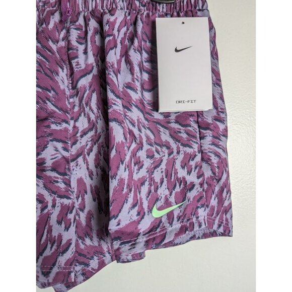 Nike One Shorts Girls Big Kids‎ Size Medium Hi Rise Dri-FIT Running Lined NEW - Picture 2 of 5